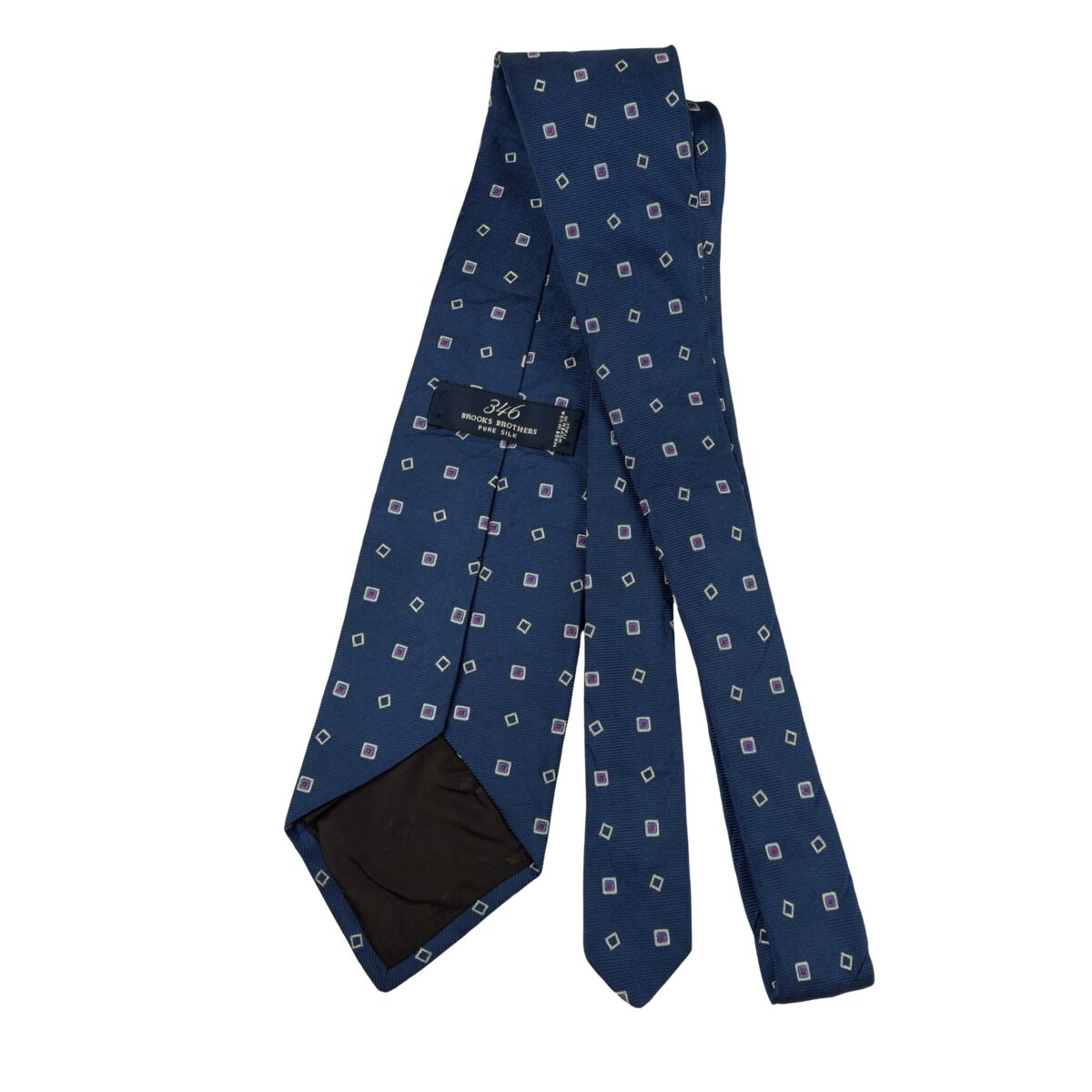 a16345 7 Brooks Brothers Tie Silk Dark Navy Geometric USA (US Import Tax Included) มุมที่ 7