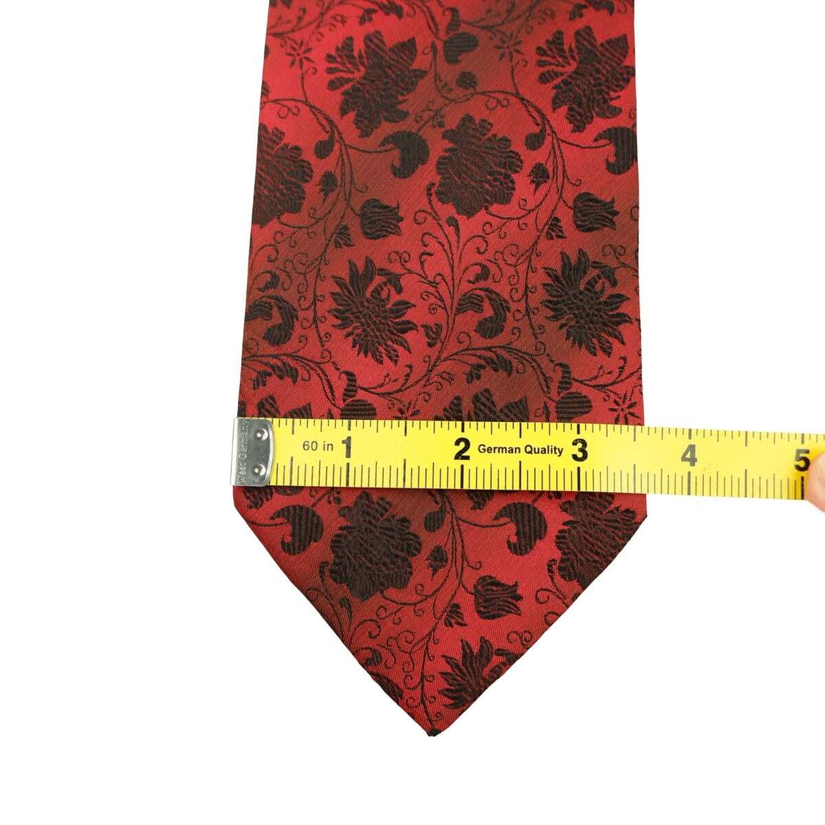 a16349 12 Balmain Tie Silk Red Floral Vine Korea (US Import Tax Included) มุมที่ 12