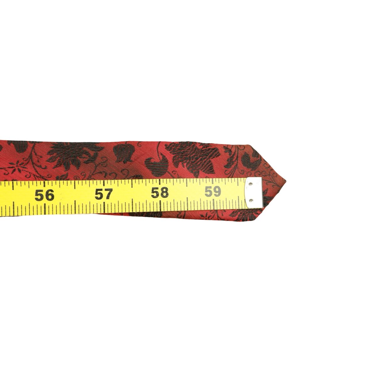 a16349 13 Balmain Tie Silk Red Floral Vine Korea (US Import Tax Included) มุมที่ 13