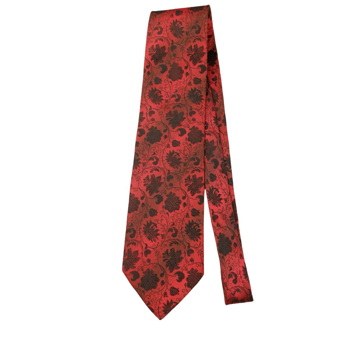 a16349 5 Balmain Tie Silk Red Floral Vine Korea (US Import Tax Included) มุมที่ 5