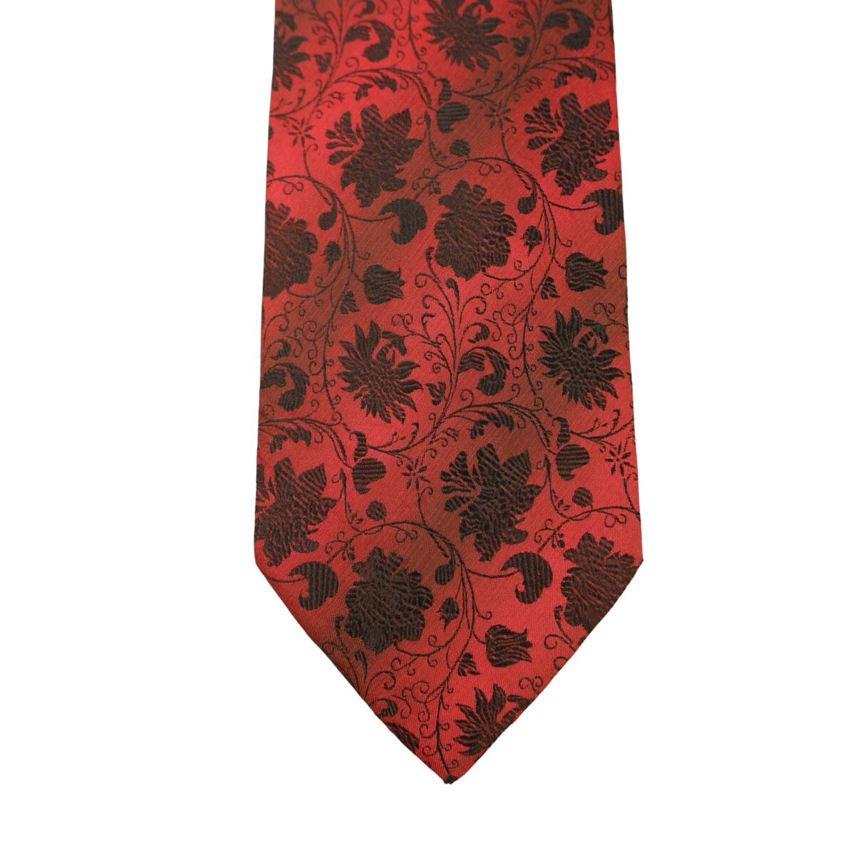a16349 6 Balmain Tie Silk Red Floral Vine Korea (US Import Tax Included) มุมที่ 6