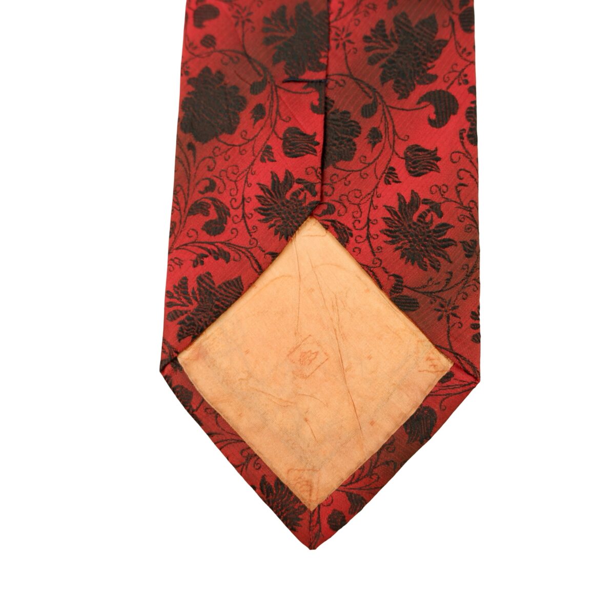 a16349 8 Balmain Tie Silk Red Floral Vine Korea (US Import Tax Included) มุมที่ 8