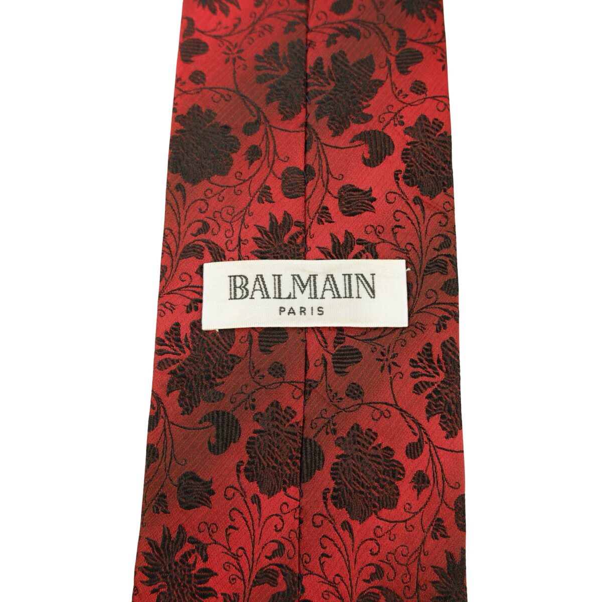 a16349 9 Balmain Tie Silk Red Floral Vine Korea (US Import Tax Included) มุมที่ 9