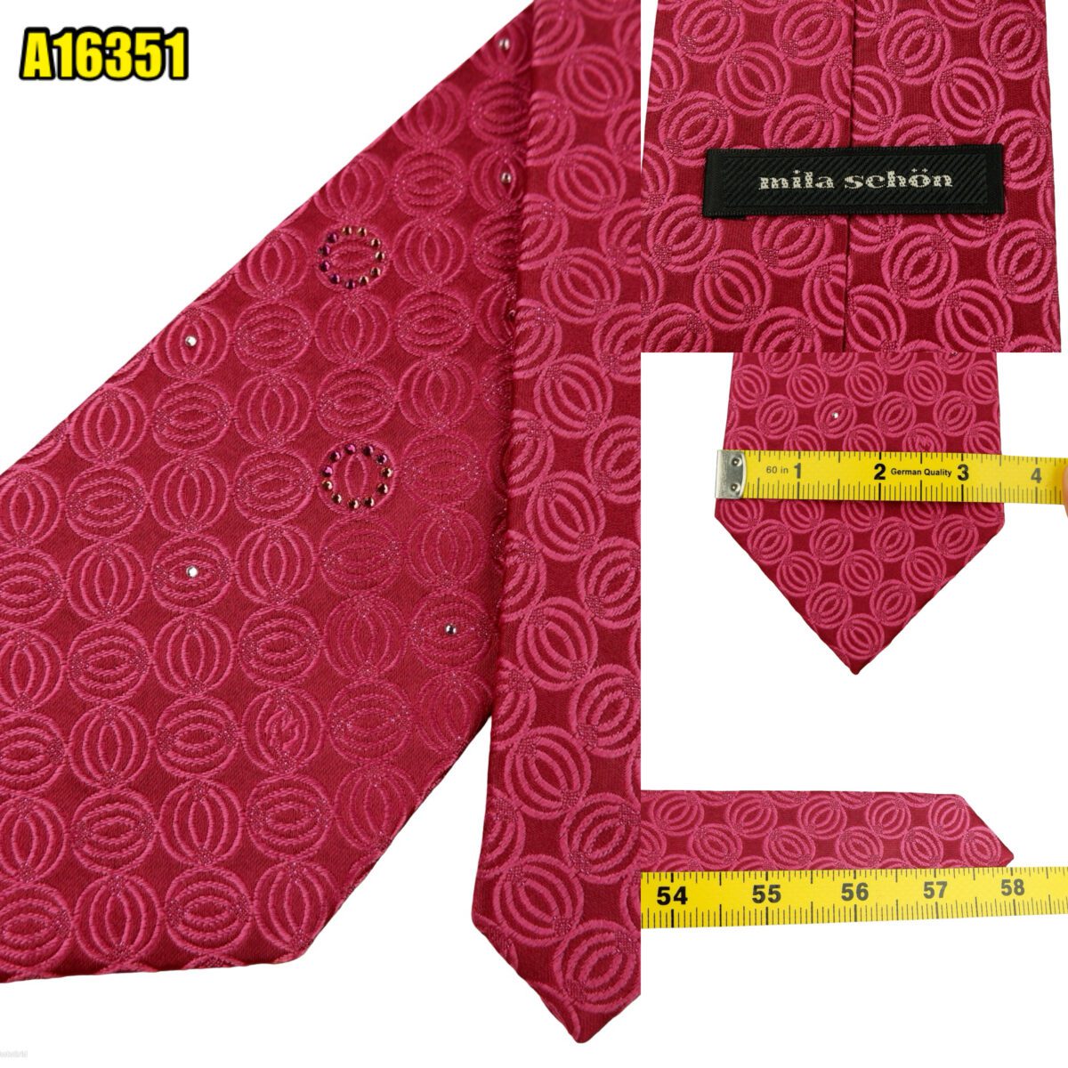created by photogrid Mila Schon Tie Silk Pink Geometric Korea (US Import Tax Included) มุมที่ 1