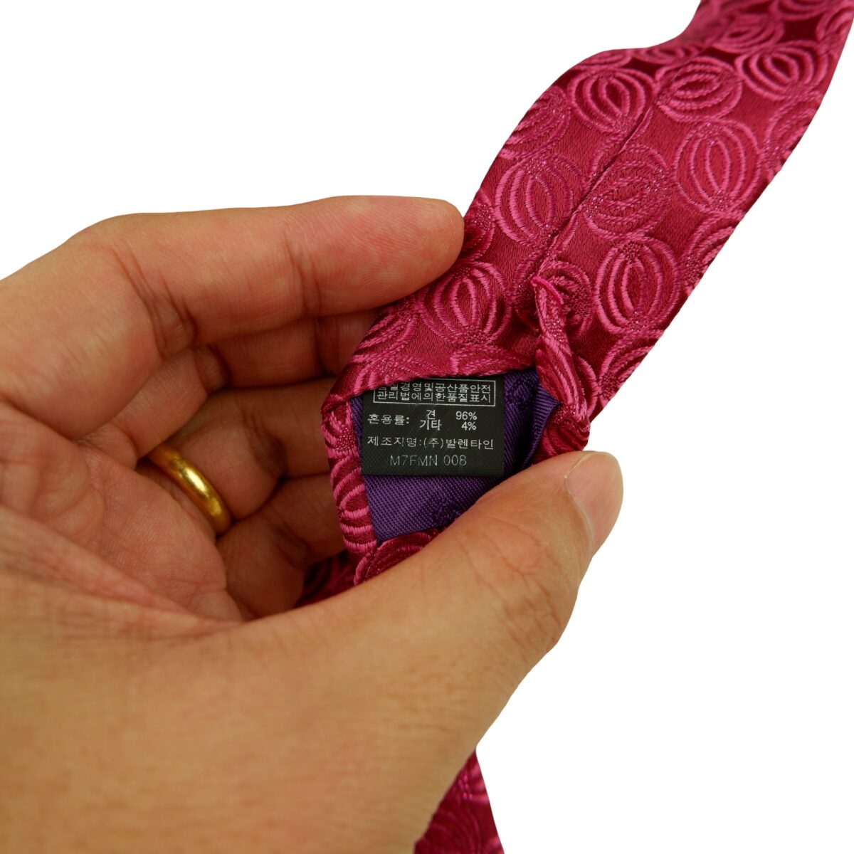 a16351 10 Mila Schon Tie Silk Pink Geometric Korea (US Import Tax Included) มุมที่ 10