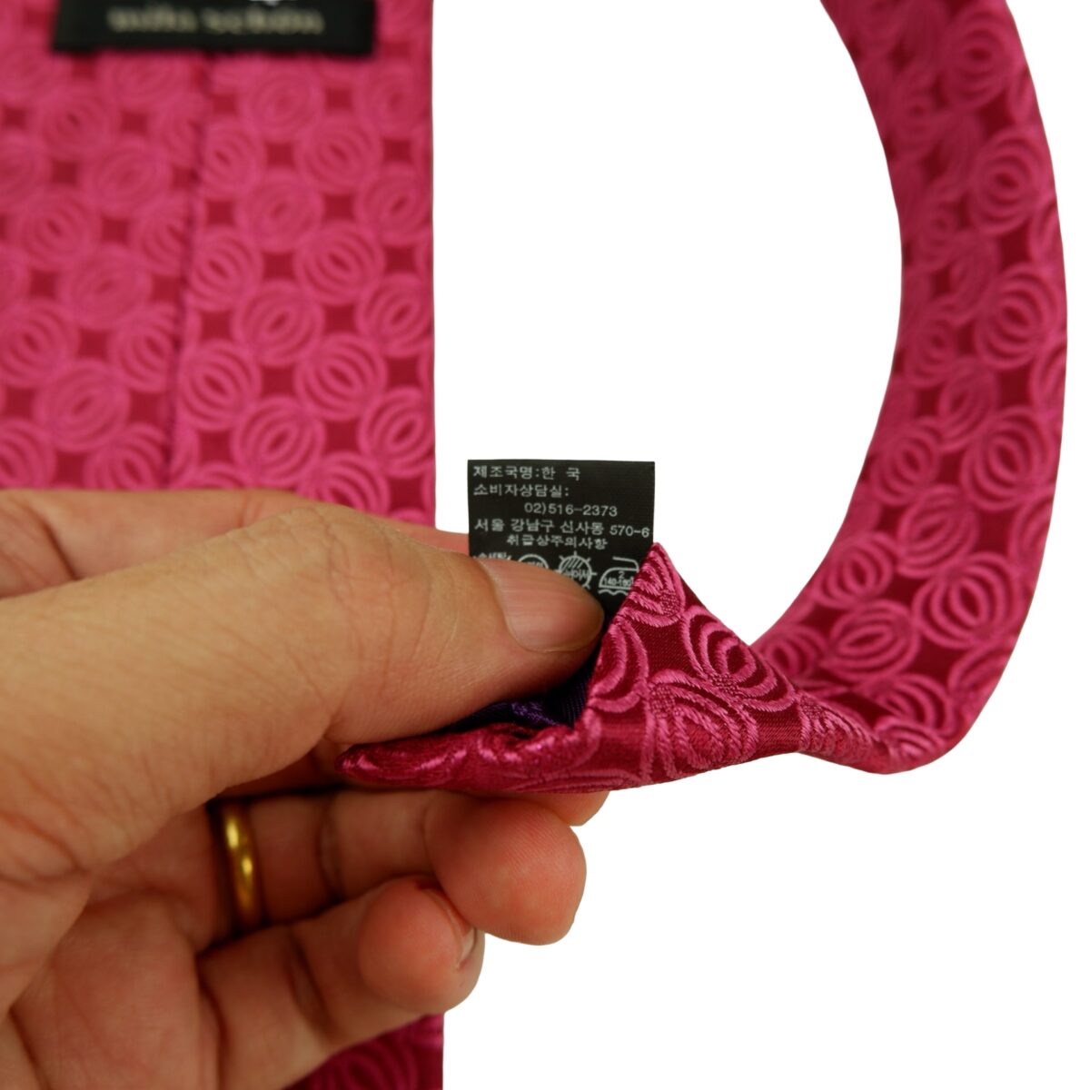 a16351 11 Mila Schon Tie Silk Pink Geometric Korea (US Import Tax Included) มุมที่ 11