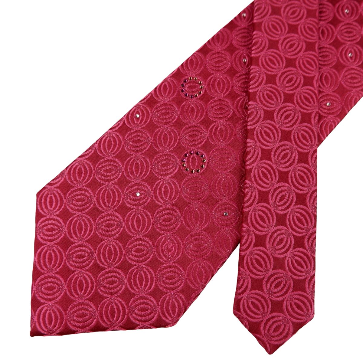 a16351 2 Mila Schon Tie Silk Pink Geometric Korea (US Import Tax Included) มุมที่ 2