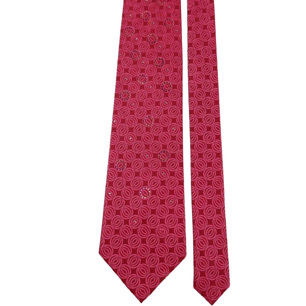 a16351 3 Mila Schon Tie Silk Pink Geometric Korea (US Import Tax Included) มุมที่ 3