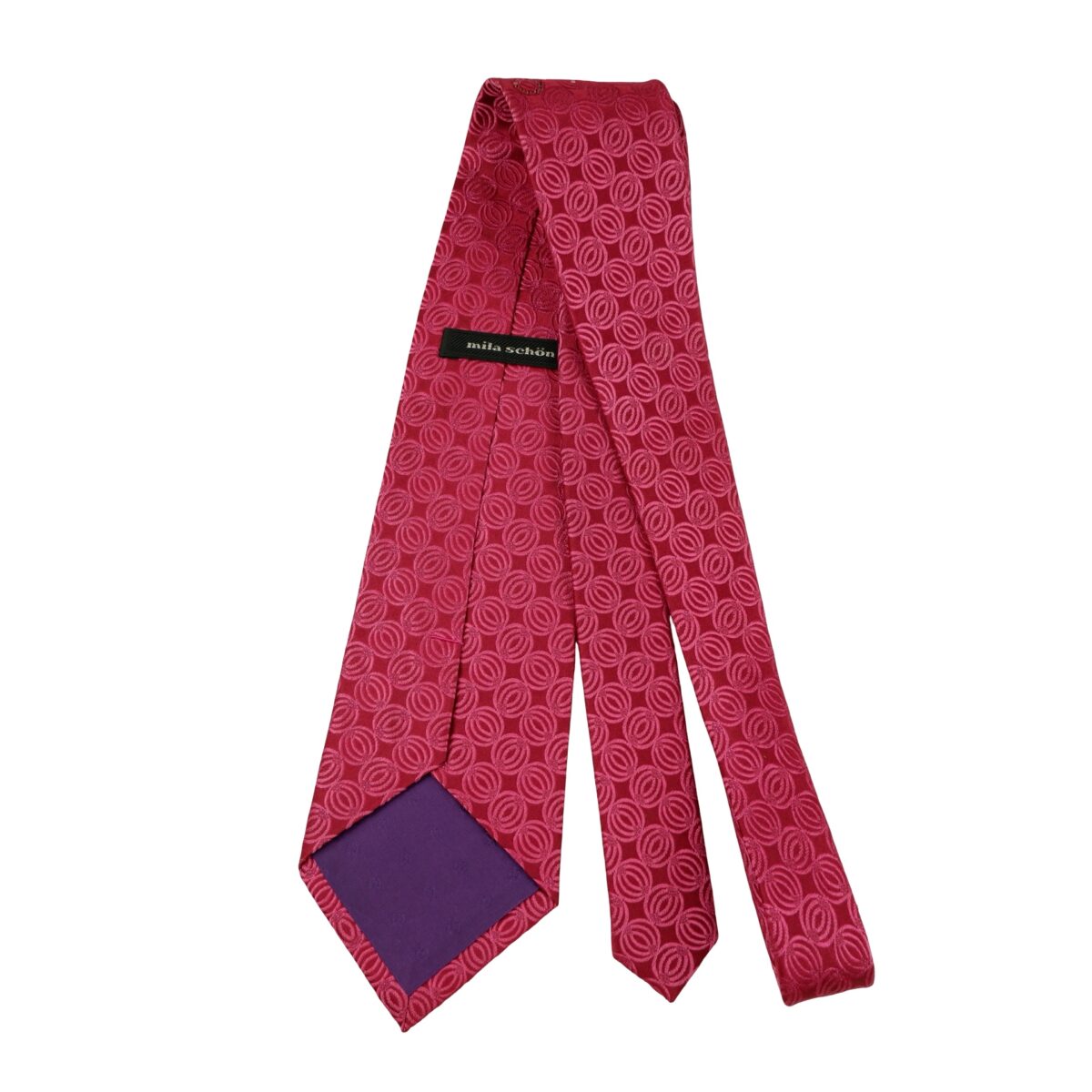 a16351 7 Mila Schon Tie Silk Pink Geometric Korea (US Import Tax Included) มุมที่ 7