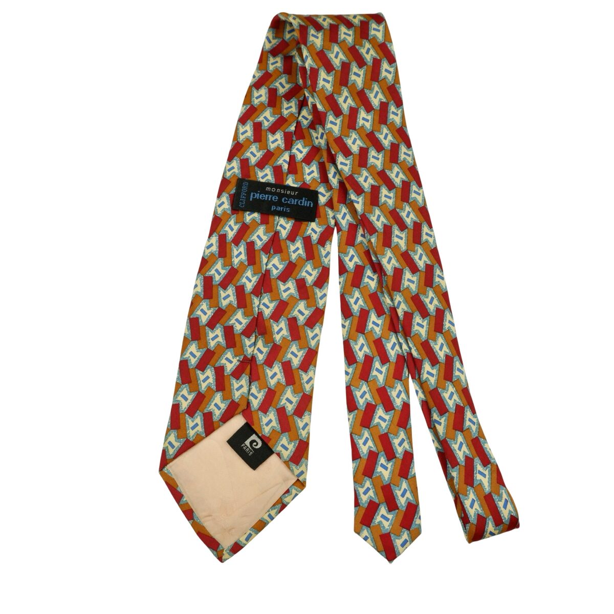 Pierre Cardin Tie Silk Multicolor Geometric (US Import Tax Included) | mesabb clothing Pierre Cardin Tie Silk Multicolor Geometric (US Import Tax Included) มุมที่ 7
