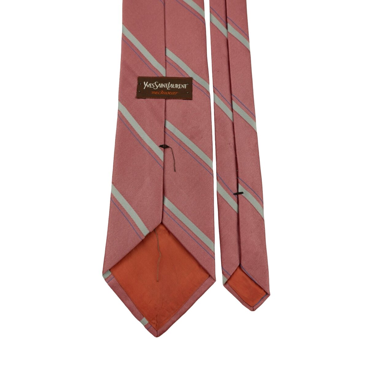 a16353 4 Yves Saint Laurent Tie Silk Light Red Stripe (US Import Tax Included) มุมที่ 4