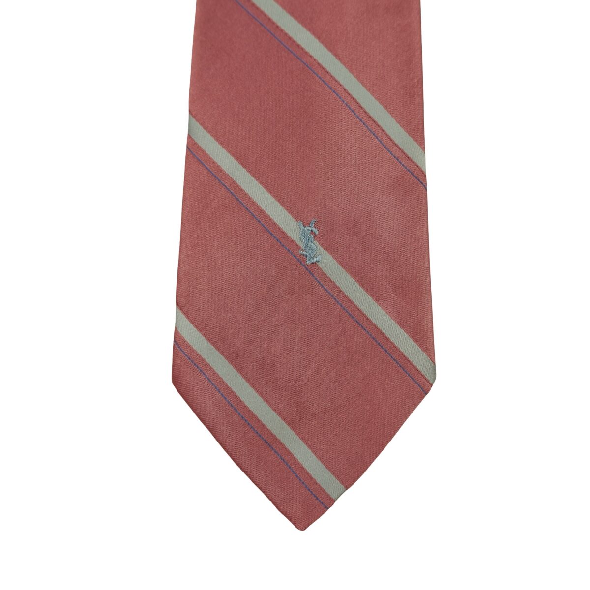 a16353 6 Yves Saint Laurent Tie Silk Light Red Stripe (US Import Tax Included) มุมที่ 6