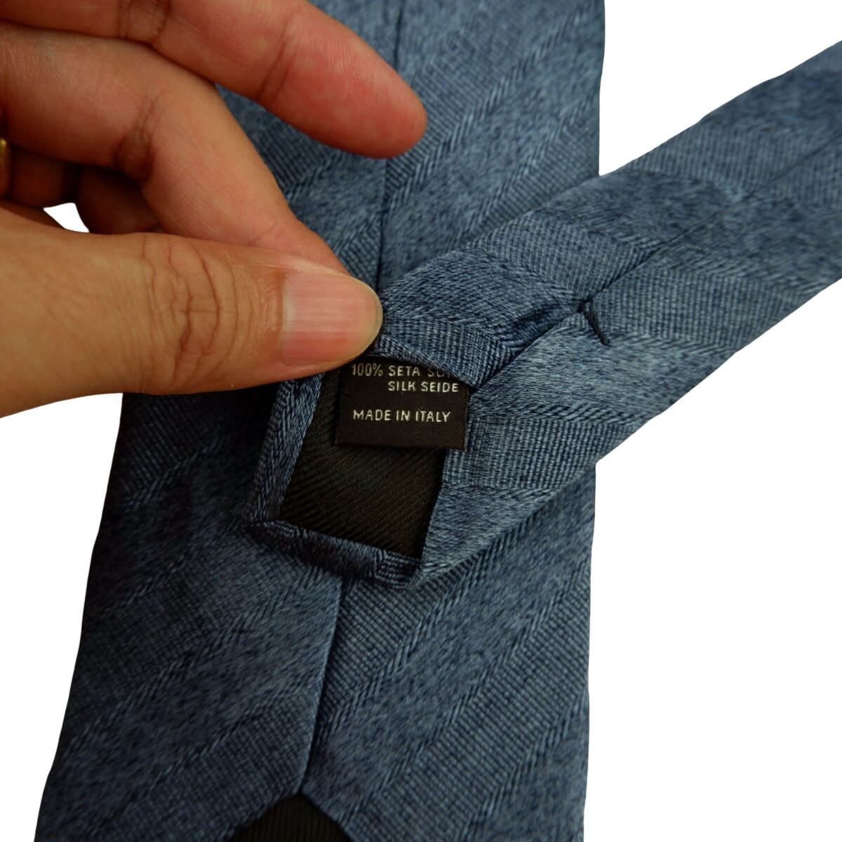 a16357 11 Canali Tie Silk Blue Italy (US Import Tax Included) มุมที่ 11