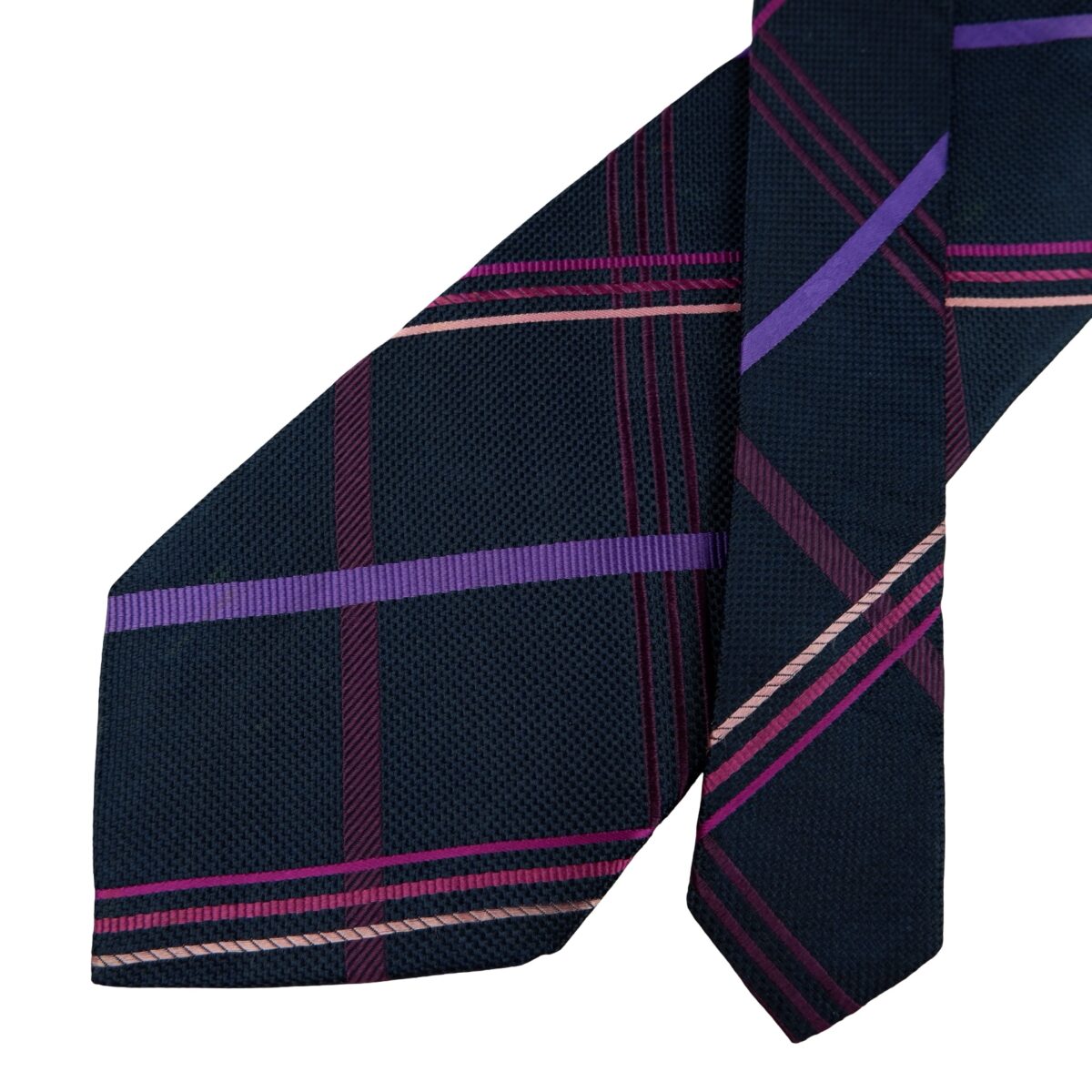 a16360 2 Paul Smith Tie Silk Dark Navy Check England (US Import Tax Included) มุมที่ 2