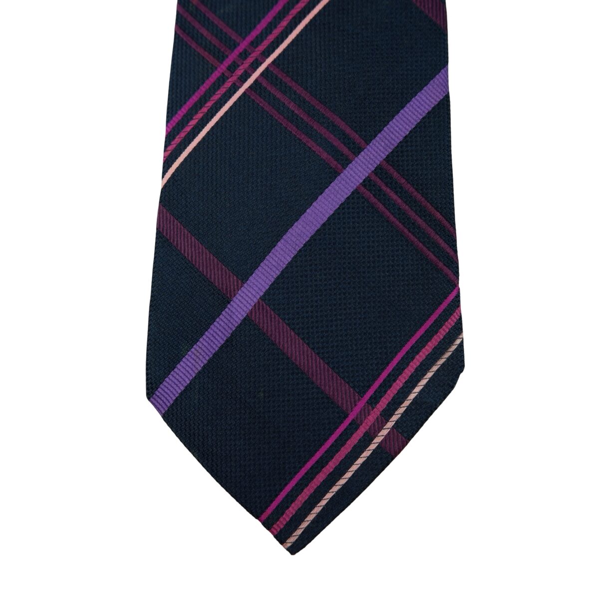 a16360 6 Paul Smith Tie Silk Dark Navy Check England (US Import Tax Included) มุมที่ 6
