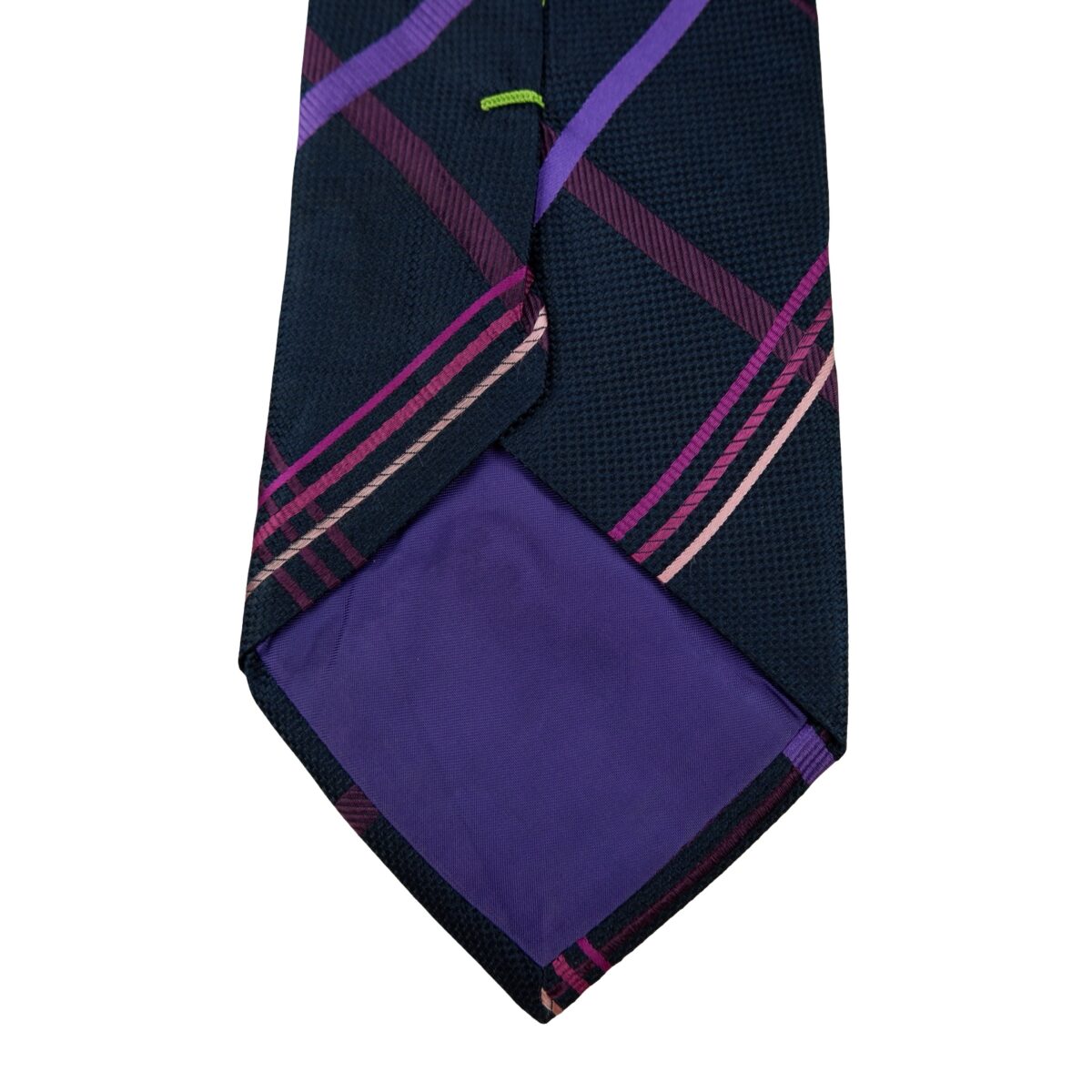 a16360 8 Paul Smith Tie Silk Dark Navy Check England (US Import Tax Included) มุมที่ 8