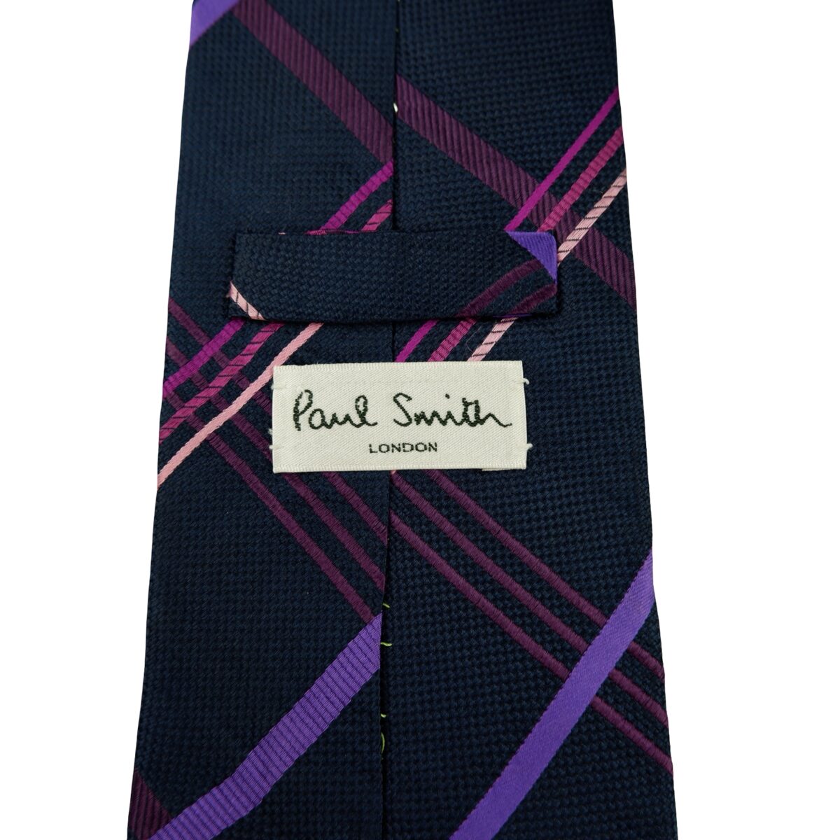 a16360 9 Paul Smith Tie Silk Dark Navy Check England (US Import Tax Included) มุมที่ 9
