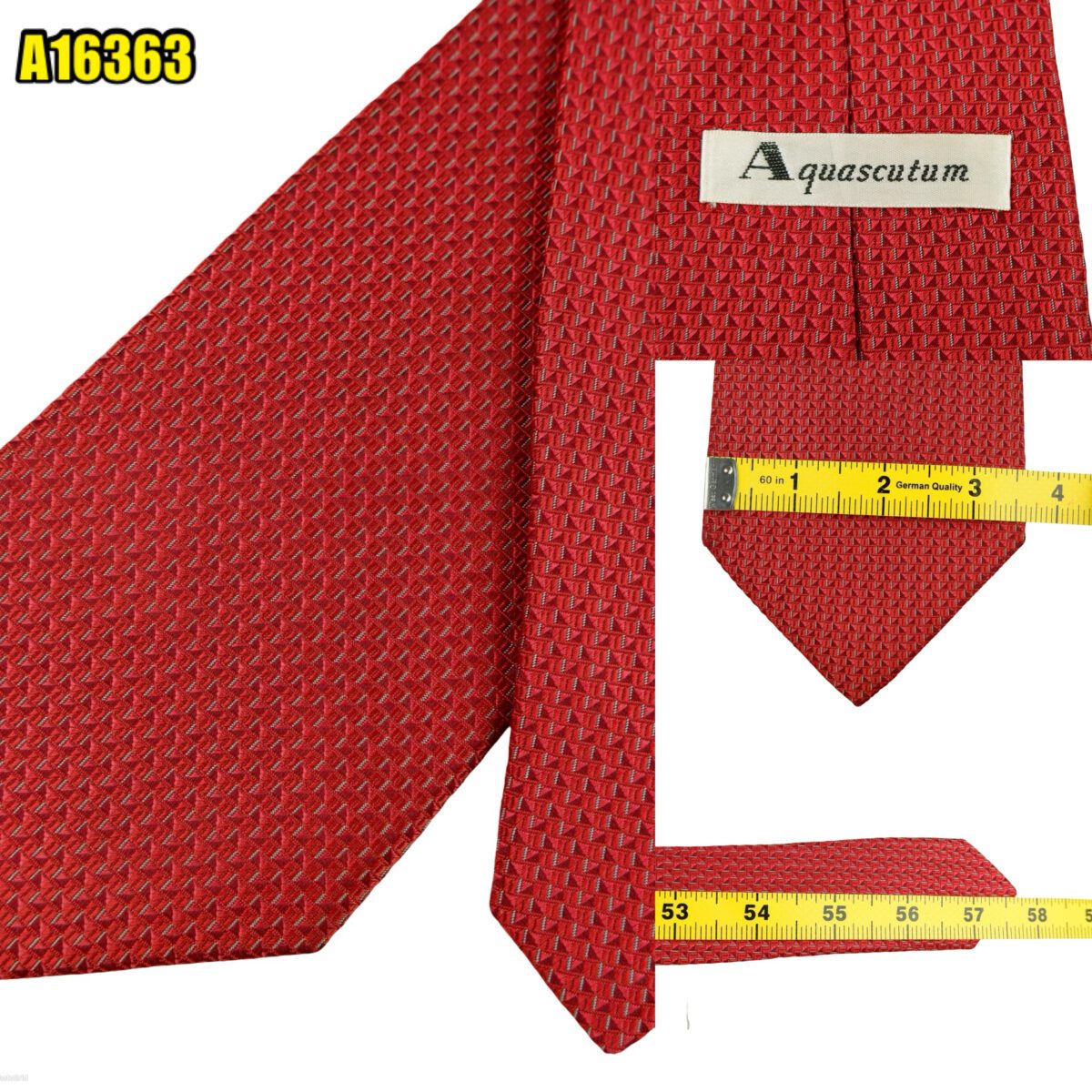 created by photogrid Aquascutum Tie Silk Red Geometric Korea (US Import Tax Included) มุมที่ 1