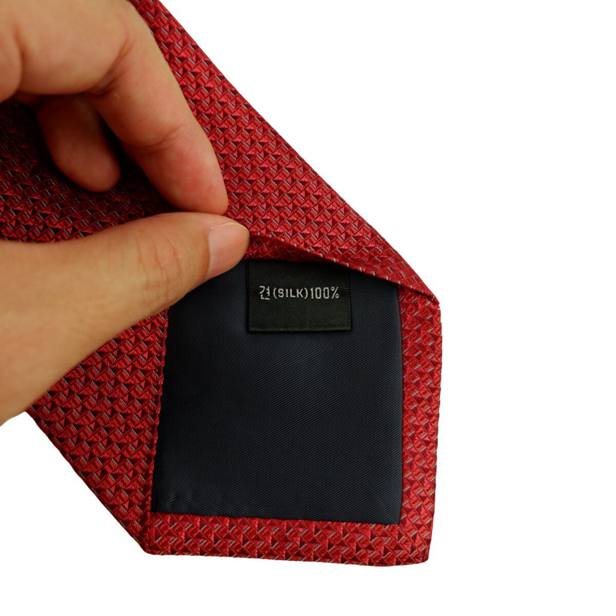 a16363 10 Aquascutum Tie Silk Red Geometric Korea (US Import Tax Included) มุมที่ 10