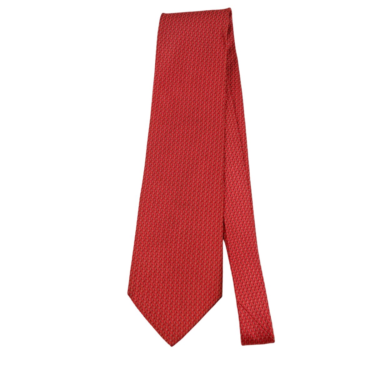 a16363 5 Aquascutum Tie Silk Red Geometric Korea (US Import Tax Included) มุมที่ 5