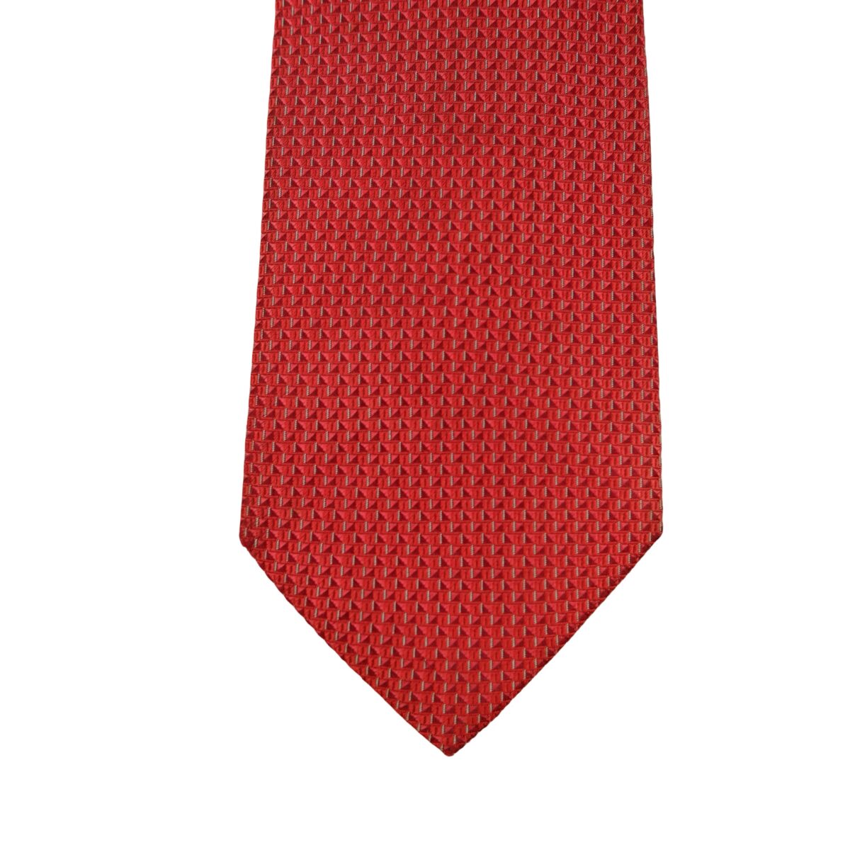 a16363 6 Aquascutum Tie Silk Red Geometric Korea (US Import Tax Included) มุมที่ 6