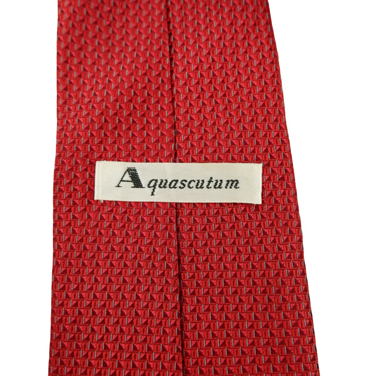 a16363 9 Aquascutum Tie Silk Red Geometric Korea (US Import Tax Included) มุมที่ 9