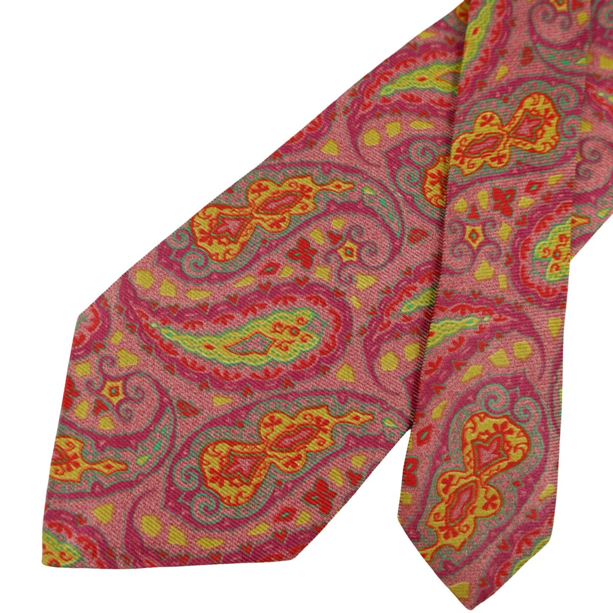 Etro Tie Silk Pink Paisley Italy (US Import Tax Included) | mesabb clothing Etro Tie Silk Pink Paisley Italy (US Import Tax Included) มุมที่ 2