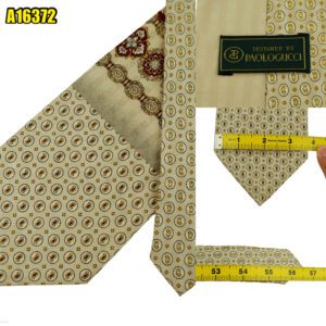 Paolo Gucci Tie Silk Brown Abstract Pattern Korea (US Import Tax Included) มุมที่ 1