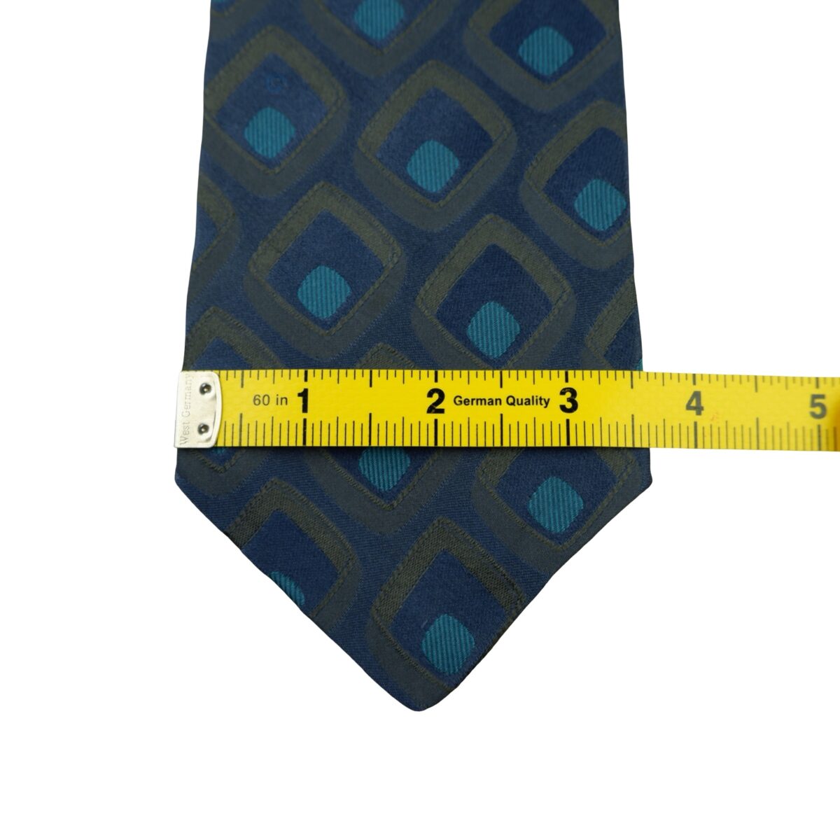 a16377 14 Gucci Tie Silk Navy Geometric Italy (US Import Tax Included) มุมที่ 14