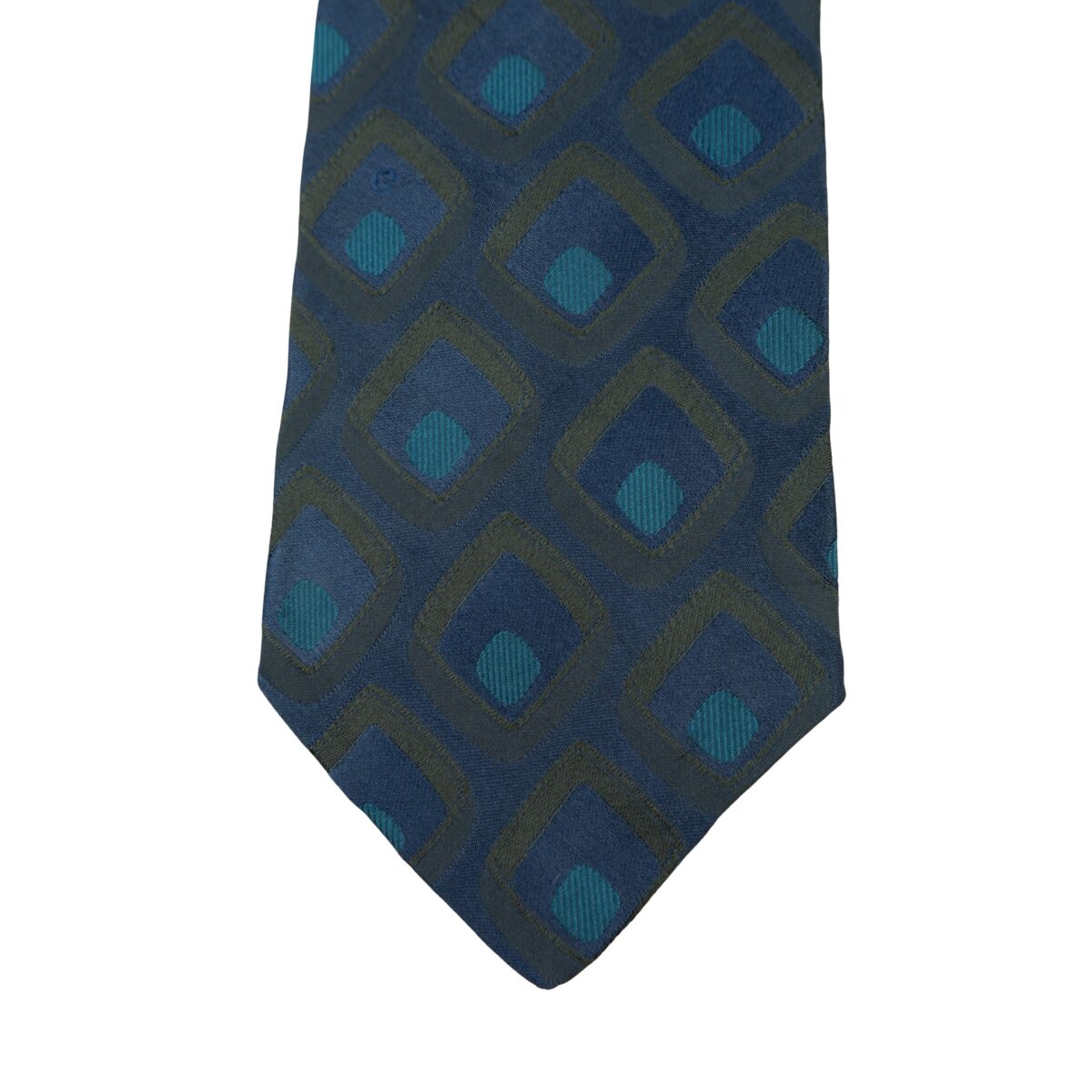 a16377 6 Gucci Tie Silk Navy Geometric Italy (US Import Tax Included) มุมที่ 6