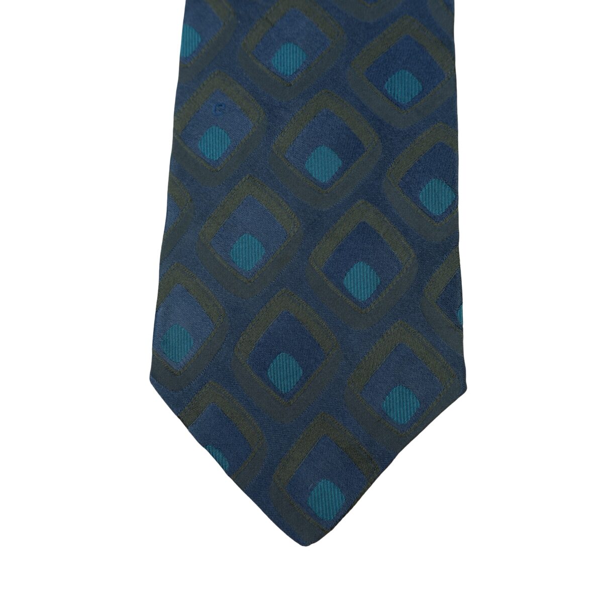 a16377 7 Gucci Tie Silk Navy Geometric Italy (US Import Tax Included) มุมที่ 7