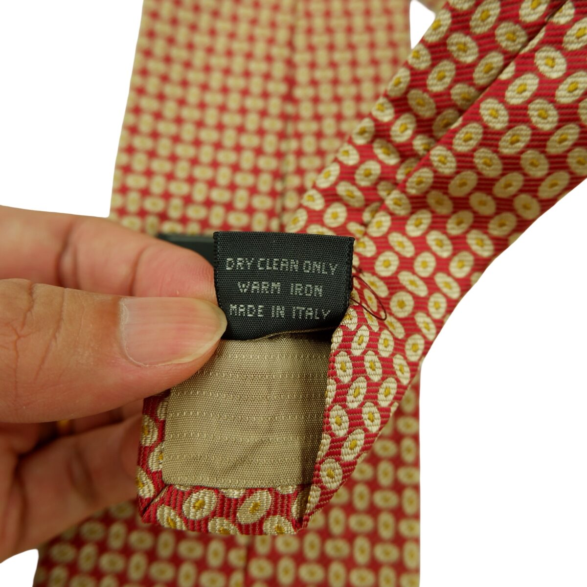 a16378 11 Ermenegildo Zegna Tie Silk Brown Geometric Italy (US Import Tax Included) มุมที่ 11
