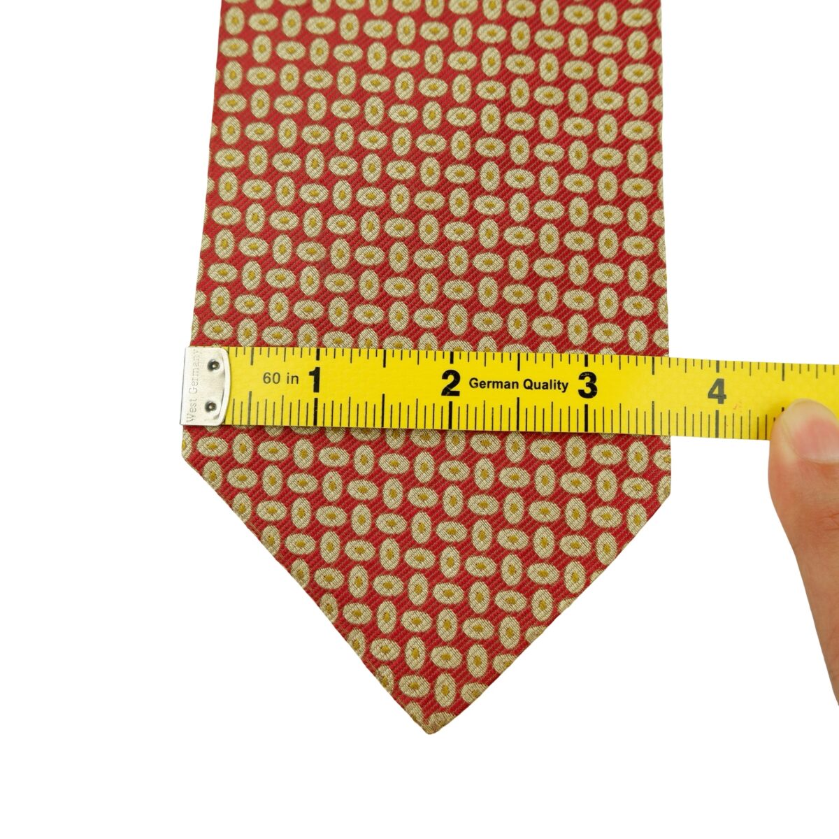a16378 12 Ermenegildo Zegna Tie Silk Brown Geometric Italy (US Import Tax Included) มุมที่ 12