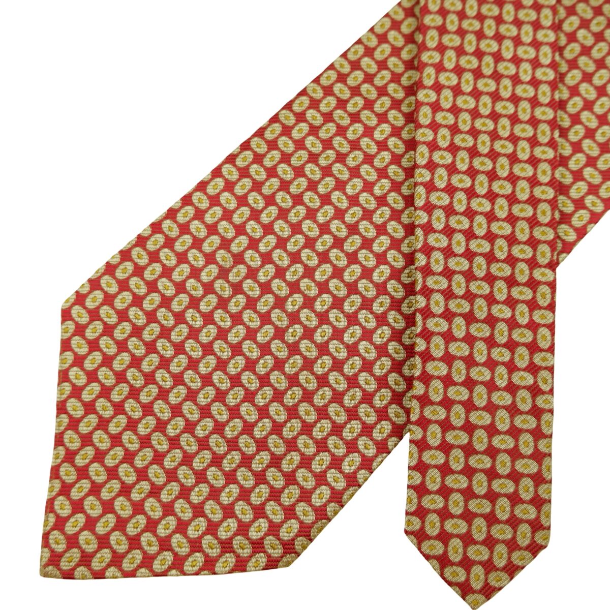 a16378 2 Ermenegildo Zegna Tie Silk Brown Geometric Italy (US Import Tax Included) มุมที่ 2