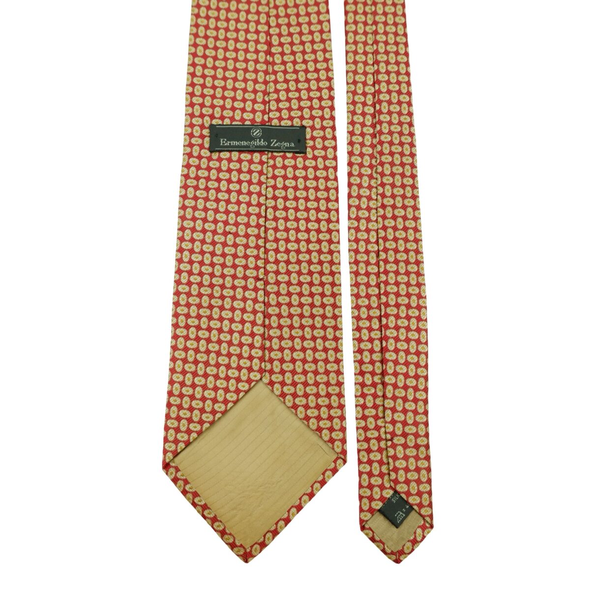 a16378 4 Ermenegildo Zegna Tie Silk Brown Geometric Italy (US Import Tax Included) มุมที่ 4