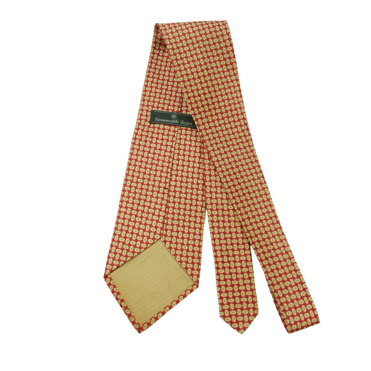 a16378 7 Ermenegildo Zegna Tie Silk Brown Geometric Italy (US Import Tax Included) มุมที่ 7