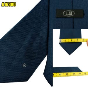 Dunhill Tie Silk Solid Navy  (US Import Tax Included) มุมที่ 1