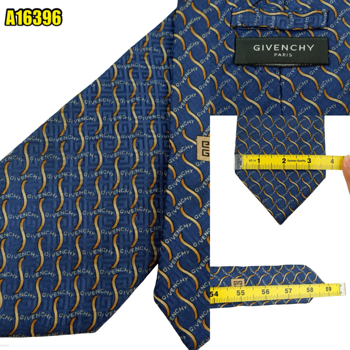 created by photogrid Givenchy Tie Silk Blue Geometric Italy (US Import Tax Included) มุมที่ 1