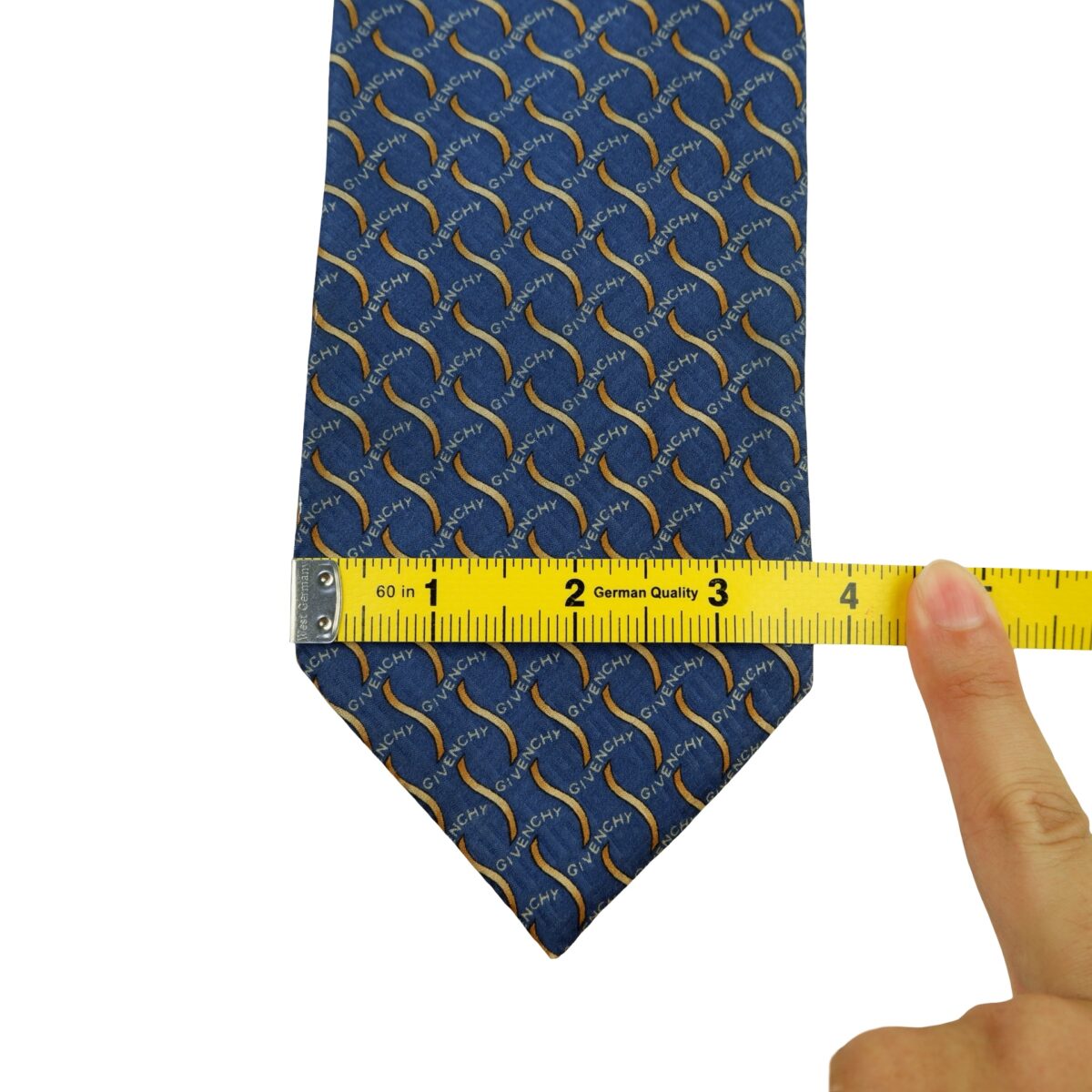 a16396 13 Givenchy Tie Silk Blue Geometric Italy (US Import Tax Included) มุมที่ 13