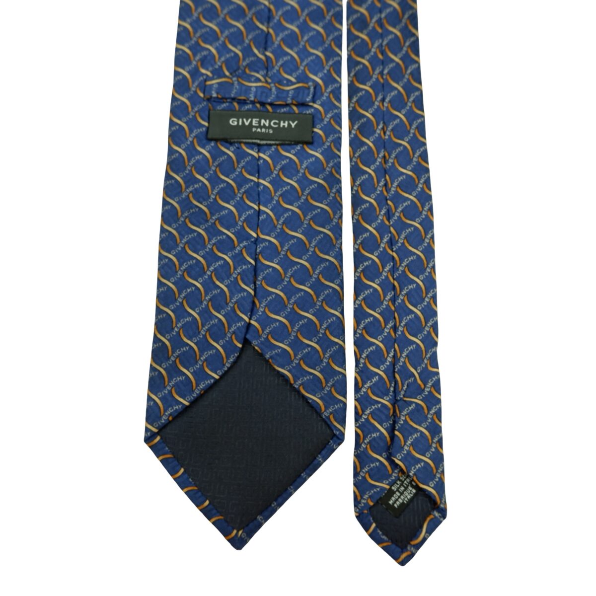 a16396 4 Givenchy Tie Silk Blue Geometric Italy (US Import Tax Included) มุมที่ 4