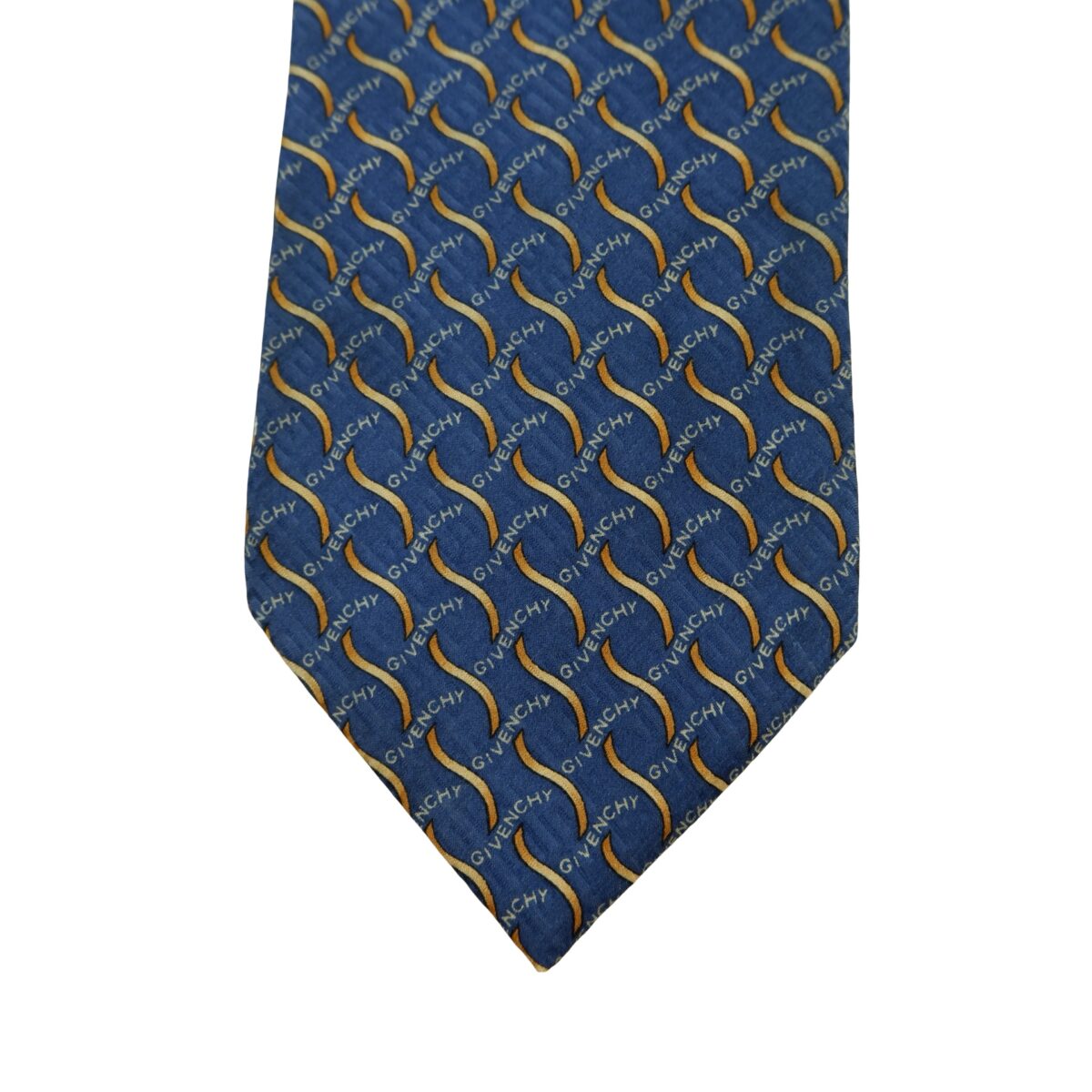 a16396 6 Givenchy Tie Silk Blue Geometric Italy (US Import Tax Included) มุมที่ 6