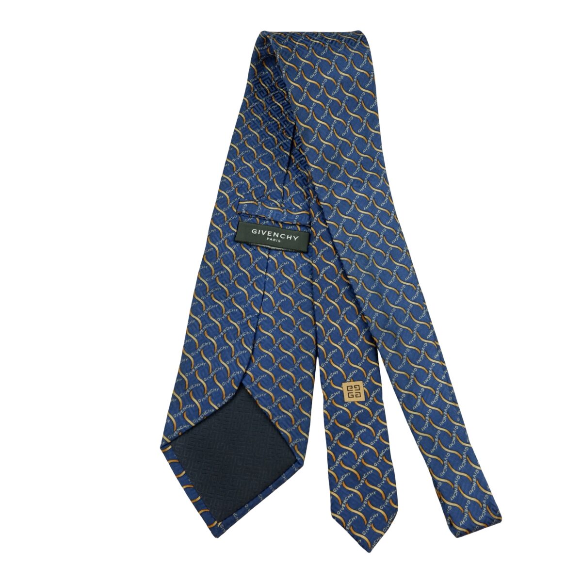 a16396 7 Givenchy Tie Silk Blue Geometric Italy (US Import Tax Included) มุมที่ 7