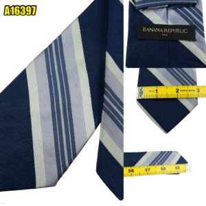 Banana Republic Tie Silk Navy Stripe China (US Import Tax Included) มุมที่ 1