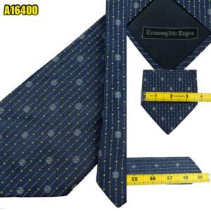 Ermenegildo Zegna Tie Silk Navy  Italy (US Import Tax Included) มุมที่ 1