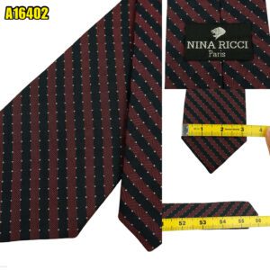 Nina Ricci Tie Silk Brown Black Stripe Japan (US Import Tax Included) มุมที่ 1