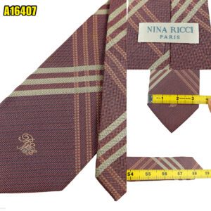 Nina Ricci Tie Silk Light Red Check Korea (US Import Tax Included) มุมที่ 1