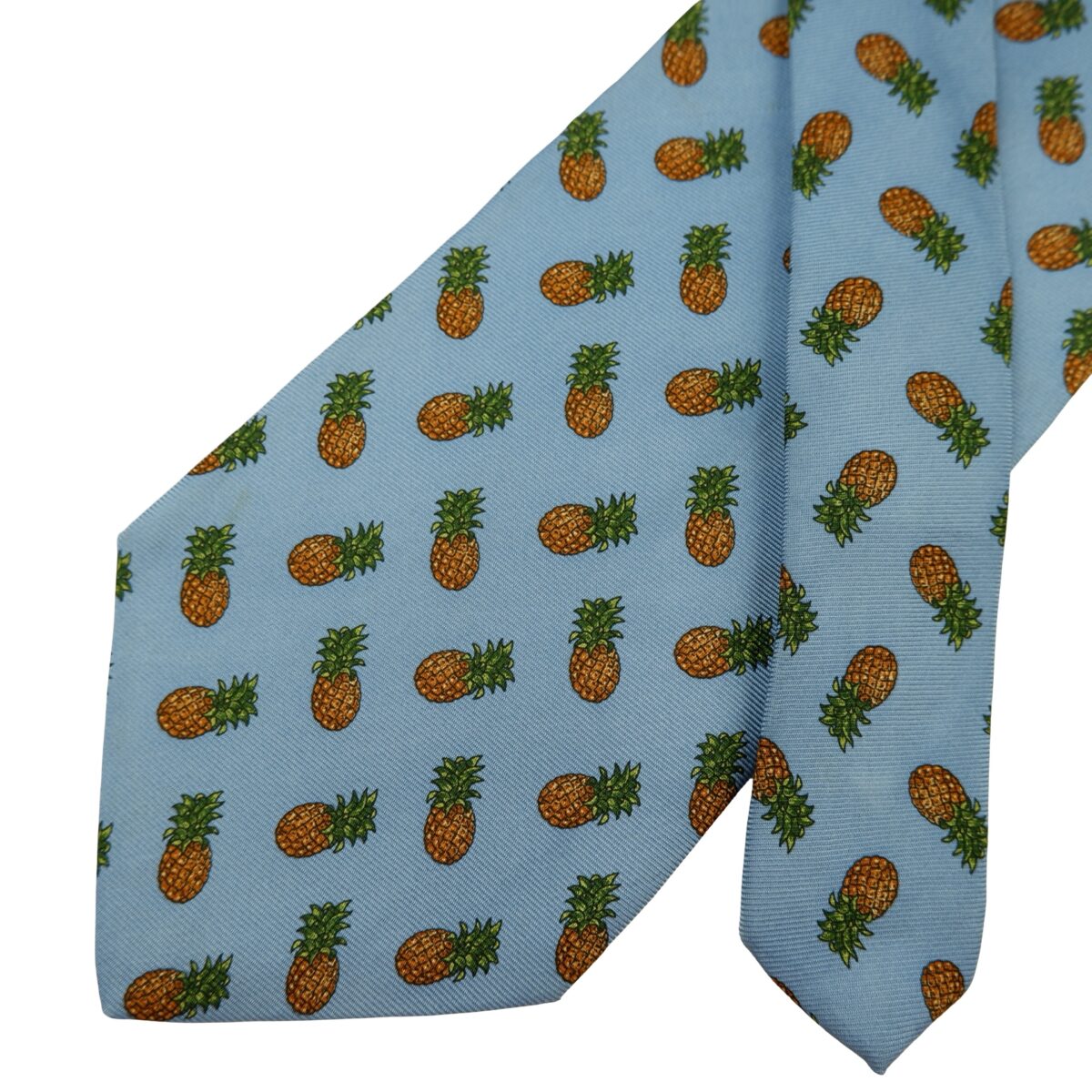 Brooks Brothers Tie Silk Light Blue Pine Apple Pattern USA (US Import Tax Included) | mesabb clothing Brooks Brothers Tie Silk Light Blue Pine Apple Pattern USA (US Import Tax Included) มุมที่ 2