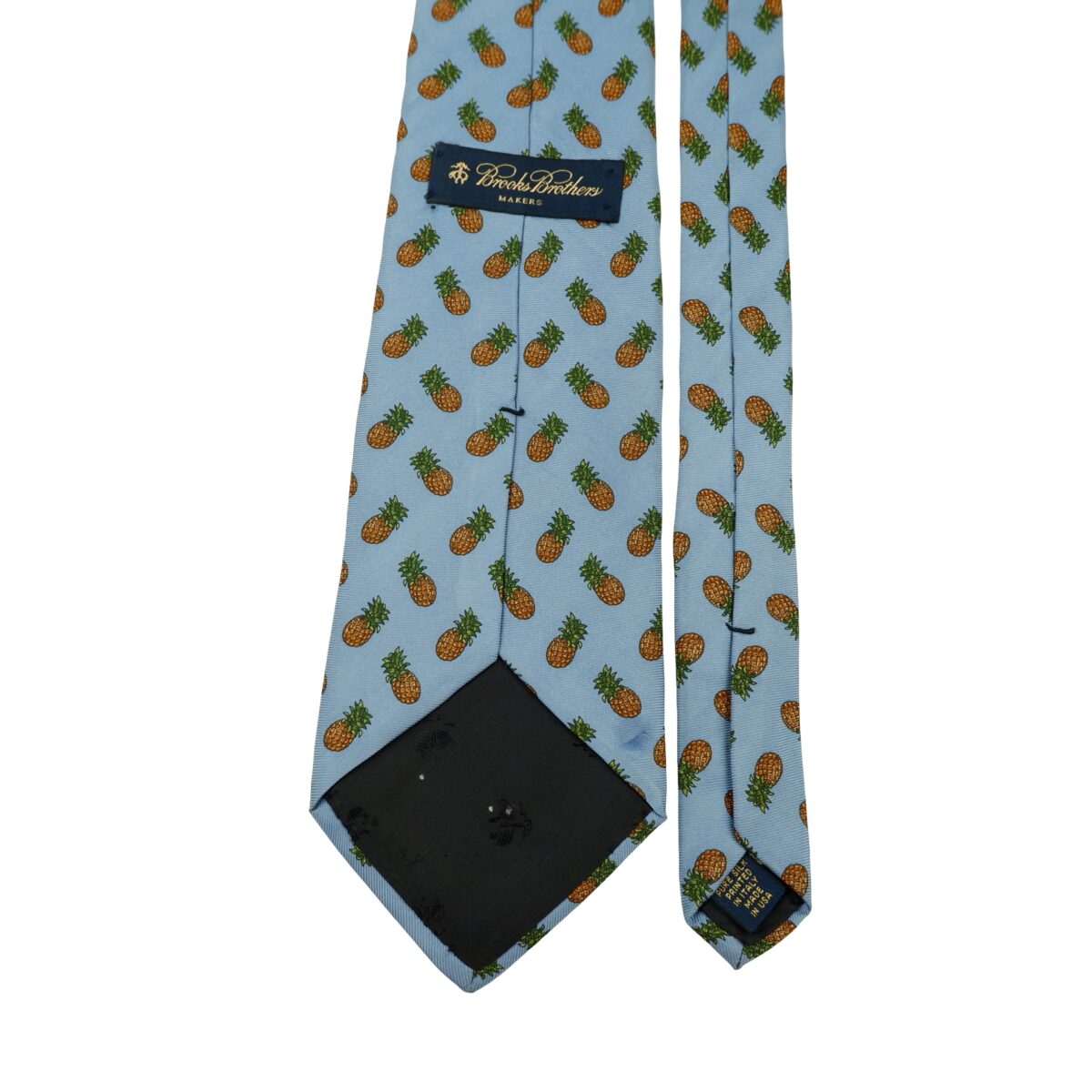 Brooks Brothers Tie Silk Light Blue Pine Apple Pattern USA (US Import Tax Included) | mesabb clothing Brooks Brothers Tie Silk Light Blue Pine Apple Pattern USA (US Import Tax Included) มุมที่ 4