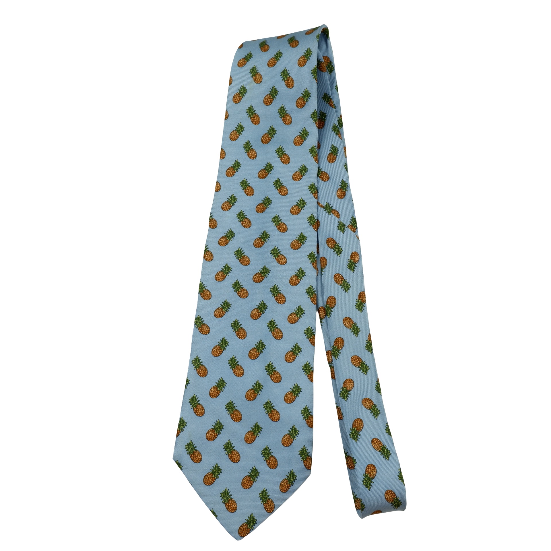 Brooks Brothers Tie Silk Light Blue Pine Apple Pattern USA (US Import Tax Included) | mesabb clothing Brooks Brothers Tie Silk Light Blue Pine Apple Pattern USA (US Import Tax Included) มุมที่ 5