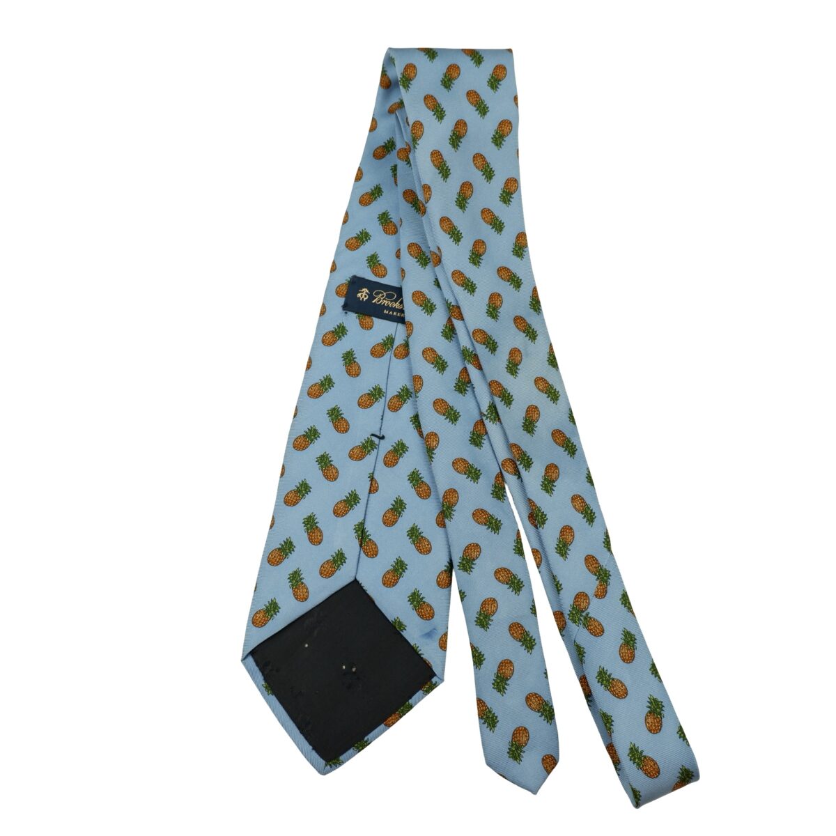 Brooks Brothers Tie Silk Light Blue Pine Apple Pattern USA (US Import Tax Included) | mesabb clothing Brooks Brothers Tie Silk Light Blue Pine Apple Pattern USA (US Import Tax Included) มุมที่ 7